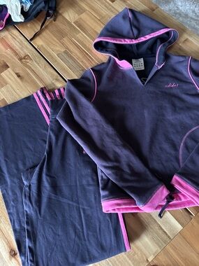 adidas Navy and Purple Hoodie & Pants with Label